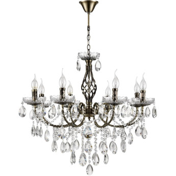 Люстра LUMION LINN CLASSI LN25 8190/8 E14 8*40W 220V античная бронза, металл/хрусталь