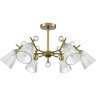 Люстра потолочная LUMION AURICA 8046/6C CLASSI LN24 Е14 6*40W 220V латунь/прозрачное стекло