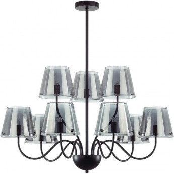 Люстра потолочная LUMION SMOKY 6570/9C MODERNI LN24 G9 9*20W 220V черный/дымчатый/металл/стекло