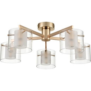 Люстра потолочная LUMION VERDI 6587/5C MODERNI LN24 E14 5*40W 220V золото/прозрачный, металл/стекло
