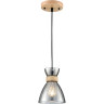 Подвесной светильник LUMION MIRABELA 8050/1А SUSPENTIONI LN24 E27 1*60W 220V дерево/смоки металл/стекло 8050/1A