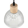 Подвесной светильник LUMION NATANA 8055/1А SUSPENTIONI LN24 E27 1*60W 220V дерево/прозрачный металл/стекло 8055/1A