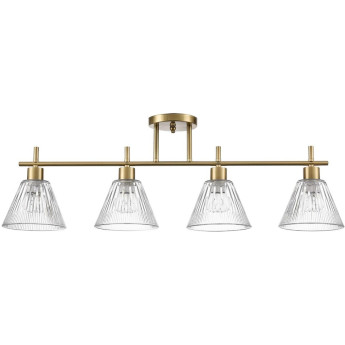 Потолочная люстра LUMION VIVIAN COMFI LN25 8188/4C E14 4*40W 220V латунь/прозрачный, металл/стекло